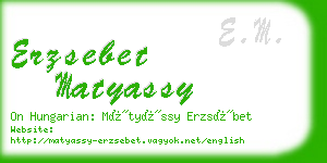 erzsebet matyassy business card